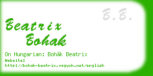 beatrix bohak business card