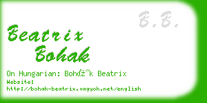 beatrix bohak business card